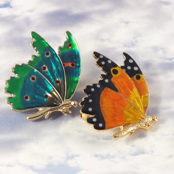Butterfly Brooches- Set of Two - Picture 1 of 14